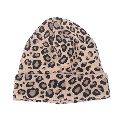 Fenical Frau Strickmütze Mütze Tier Leopard Uhr Mütze Winter Warme Mütze von Fenical