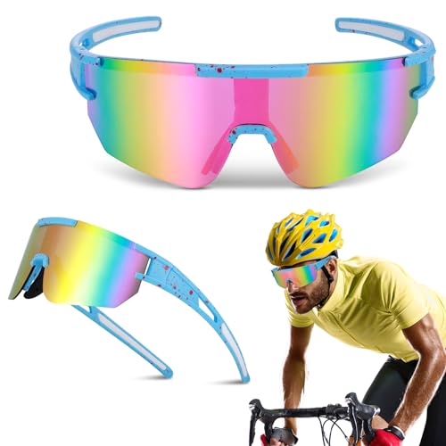 Fentar Fahrradbrille Damen Herren, Schnelle Brille UV 400 Schutz, Sportbrille Polarisiert, Radbrille mit Komfortablem Nasenpad, Radbrille Laufbrille, Sport Sonnenbrille für Skifahren Radfahren Angeln von Fentar