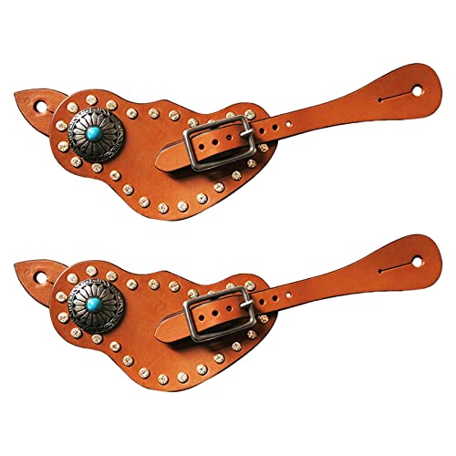 Fenteer 1 Paar Sporenriemen mit Schnalle im Western-Retro-Stil aus PU-Leder für von Pferdedamen, Brown Fenteer 1 Paar Sporenriemen mit Schnalle im Western-Retro-Stil aus PU-Leder für von Pferdedamen, Brown von Fenteer