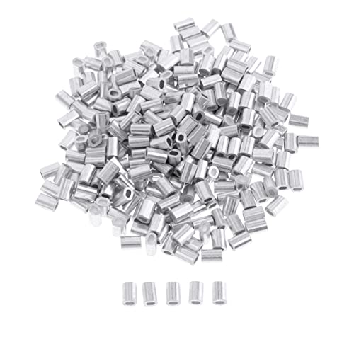 Fenteer 100pack Aluminium Oval Barrel Crimphülsen 0,8 Mm / 1mm / 1,2 Mm / 1,5 Mm / 1,8mm, 0,8 mm von Fenteer