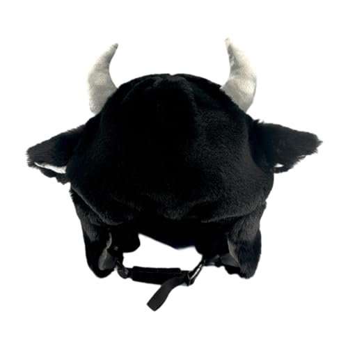 Fenteer Black Bull Skihelmüberzug, hält warm, verstellbar, weiches Helmzubehör, lustiges Helmdekor, Skihelmüberzug für Jungen und Kinder von Fenteer