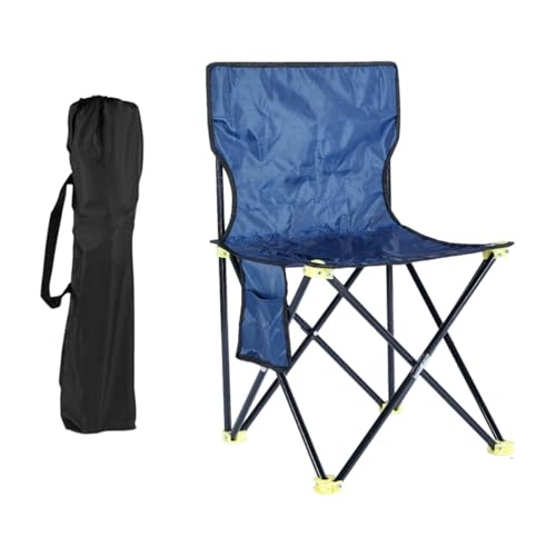 Fenteer Camping Klappstuhl Tragbarer Hocker Seitentasche Hocker Rutschfester Faltbarer Rasenstuhl Outdoor Rucksackstuhl für BBQ Outdoor, Blue and L von Fenteer