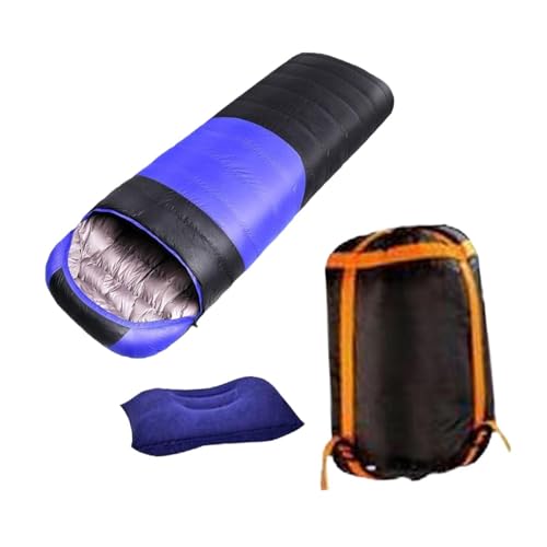 Fenteer Camping-Schlafsack mit Aufbewahrungstasche, praktisch für Erwachsene, vielseitig einsetzbar, mit Kissen für Bergsteigen, Trekking, Notfallklettern, für Den Winter 2.3 Kg von Fenteer