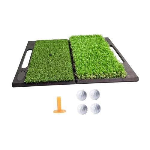 Fenteer Golf-Schlagmatte, Rasenmatte, zusammenklappbar, für 4 Übungsbälle, Golf-Übungsmatte, Golf-Chipping-Matte, Matten, Schwungmatte, Geschenk für Männer von Fenteer