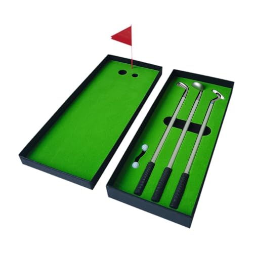 Fenteer Golf-Stift-Set, Mini-Desktop-Golfspiel, einzigartig, mit Putting-Green mit Bällen und Flagge für Papa, Geschenk von Tochter, Sohn, Kollegen, Männern von Fenteer