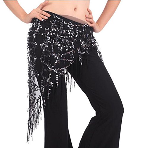 Fenteer Hüftgürtel Bauchtanz Hüfttuch Tanztücher Pailletten Gürtel Belly Dance Scarf Tuch Chiffon Schal, Silber Fenteer Hüftgürtel Bauchtanz Hüfttuch Tanztücher Pailletten Gürtel Belly Dance Scarf Tuch Chiffon Schal, Silber von Fenteer