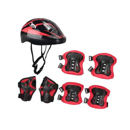 Fenteer Kinder Fahrradhelm Skating Helm Teenager Skateboard Helm Fahrradhelm für Outdoor Sport, Schwarz Rot von Fenteer