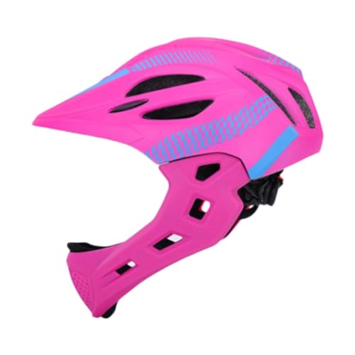 Fenteer Kinderfahrradhelm mit Licht Geschenk Verstellbarer Leichter Sporthelm Kinderfahrradhelm für Outdoor-Sportarten Rennrad, Rose Rot von Fenteer