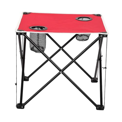Fenteer Klappbarer Campinisch, Picknicktisch für 1 bis 2 Personen, einfache Lagerung mit Aufbewahrungstasche, zusammenklappbarer Camping-Esstisch für, Rot von Fenteer