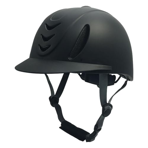 Fenteer Reithelm Starter Reitmütze Professioneller Fahrradhelm Mode mit herausnehmbarem Innenfutter für Kinder Reitmütze, Voll Schwarz von Fenteer