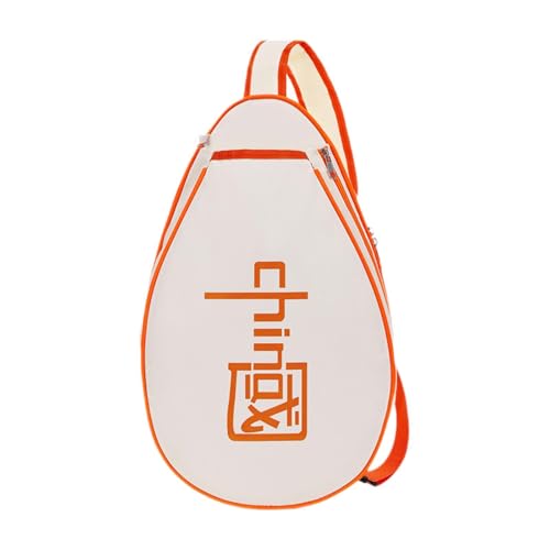 Fenteer Schläger-Tennis-Tasche, Pickleball-Tasche, Badminton-Schläger-Tasche, Verstellbarer Schultergurt, Paddelhalter, Outdoor-Tennis-Umhängetasche, Beige Orange von Fenteer