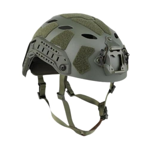 Fenteer Schnelle Helm-Kopfbedeckung mit Kopfhörerschlitzen, Trendiger, bequemer Sport mit Schienensystem, schlagfeste Outdoor-Schutzausrüstung, GRÜN von Fenteer