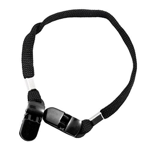 Fenteer Sicherungs- für Caps Hutband Kinnband mit Clips (Länge: ca. 29-31cm) schwarz von Fenteer