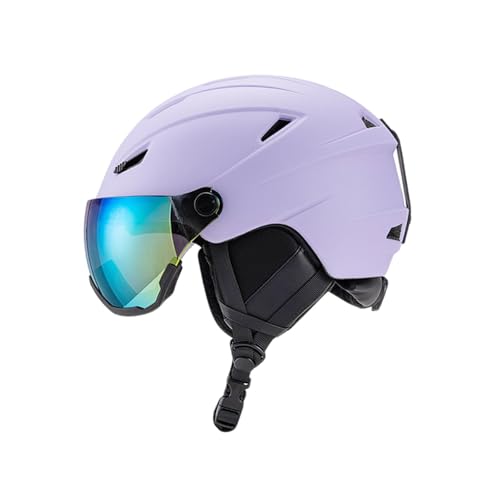 Fenteer Skihelm Schneesporthelm Lila Schutzbrille Atmungsaktiver Kopfschutz Snowboardhelm Skihelm für Mädchen, 55 bis 58 cm von Fenteer