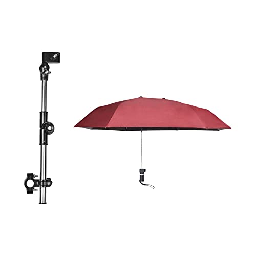 Fenteer Stuhlschirm, Sonnenschutz, wasserdicht, Regenschirm mit Universalklemme, Kinderwagenschirm für Fahrradwagen, Rollstuhl, Bleacher, Rote Einzelschicht von Fenteer
