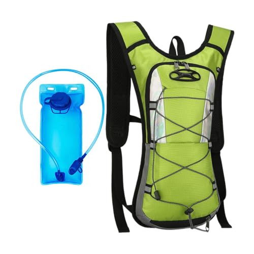Fenteer Trinkrucksack mit 2-Liter-Wasserblase, Trinkrucksack, Leichter Hydro-Wasser-Tagesrucksack für Camping, Outdoor-Sport, Radfahren , Grün von Fenteer