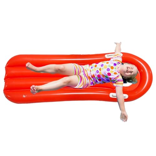 Fenytay Kinder-Surfbrett, Bodyboards für Kinder | Tragbare Poolliege,Rotes aufblasbares Surf-Bodyboard mit Griffen, Pool-Float-Couch für Kinder, die Surfen Lernen von Fenytay