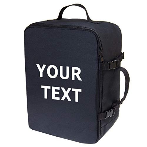 Ferocity Handgepäck für Ryanair Multifunktions Rucksack gepolstert Flugzeugtasche Handtasche Reisetasche gepolstert Koffer für Flugzeug Größe 40x25x20cm Eigener Text [102] von Ferocity