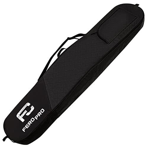 Ferocity Premium Snowboardtasche Board Bag Snowboardbag Abdeckung 170 cm aus Wasserdichtem Öko-Leder mit Tragegurt und Schultergurt Schwarz Gesteppt Black Quilted Pik [051] von Ferocity