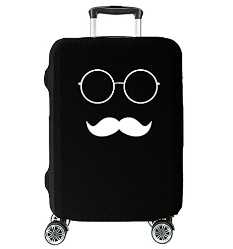Hochelastische Reise-Koffer Abdeckung Schutzabdeckung Kofferschutzhülle Kofferbezug Kofferhülle Klein 18"-22" Mustache [083] von Ferocity