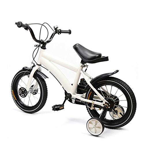 14 Zoll Fahrrad Mit Stützräder Für Kinderfahrrad, Kinderfahrrad Für Jungen Und Mädchen, Fahrrad Für Kinder Bike, Mult Color Unisex (Farbe : Weiß) von Fetcoi