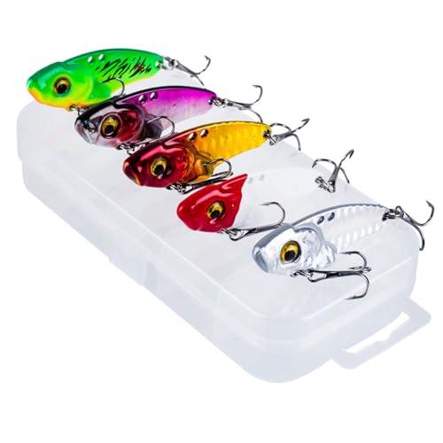 5Pcs Metall Spinner Angeln Köder Wobbler Trolling Swimbait Künstliche Harte Köder Metall Jigs Löffel Köder Angelgerät von Fhkpsqkcn