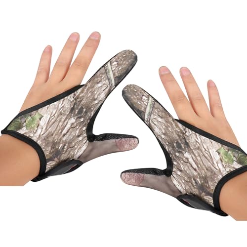 Fhkpsqkcn 1 Paar bequeme Fischerhandschuhe, 2-Finger-Designs, atmungsaktiv und rutschfest, Angel-Enthusiasten, 2-Finger-Handschuh-Set von Fhkpsqkcn