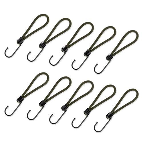 Fhkpsqkcn 10Pcs Zelt Befestigungen Schnur String Karabiner Haken Zelt Gummi Seil Haken Ersatz Spiralen Eisen Gummi Kordelzug Haken von Fhkpsqkcn