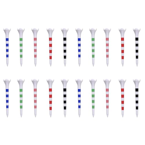 Fhkpsqkcn 20 Stück/Set für Golf-Tees, Golf-Tees, Kunststoff-Tees, Basis-Stütztees, Golf-Tees, Fahrer-Trainingszubehör, Golfhalter-Set von Fhkpsqkcn