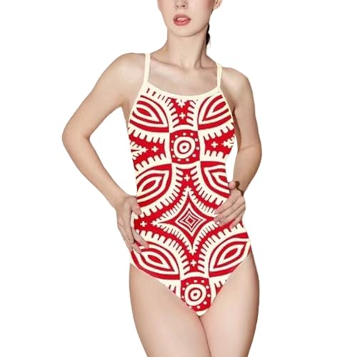 Fhsqwernm Blumendruck Badeanzug Für Frauen 1-teiliger Badeanzug Mädchen Bauch Steuer Badebekleidung Hochgeschnittener Tankini Badeanzug von Fhsqwernm