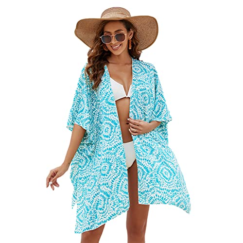 Fhsqwernm Damen-Kimono-Strickjacke, vorne offen, Maxikleid, lockere Strandvertuschung, Seitenschlitz, Badeanzug für den Badeanzug von Fhsqwernm