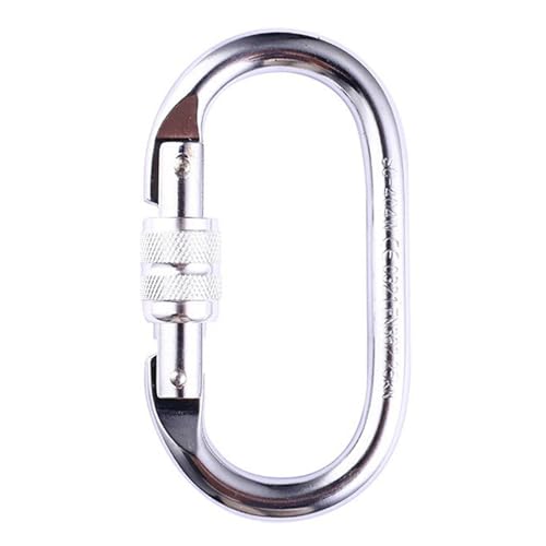 Fhsqwernm Screwgate Kletterkarabiner, ovale Schnalle, Schlüsselanhänger, Clip, Haken, Schnalle, Bergsteigerausrüstung von Fhsqwernm