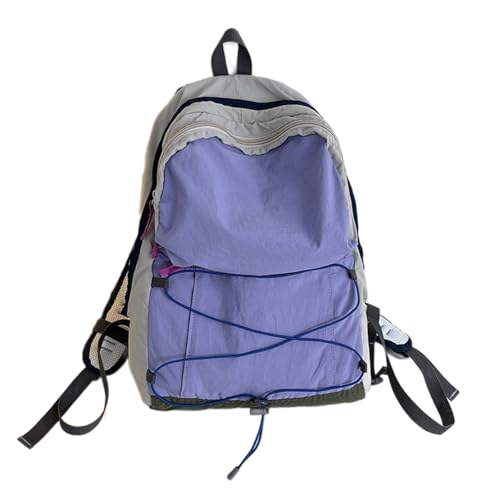 Kontrastfarbene Nylon Schultasche Studenten Laptop Rucksack Büchertasche Reiserucksack Geeignet Für Alltägliche Aktivitäten von Fhsqwernm