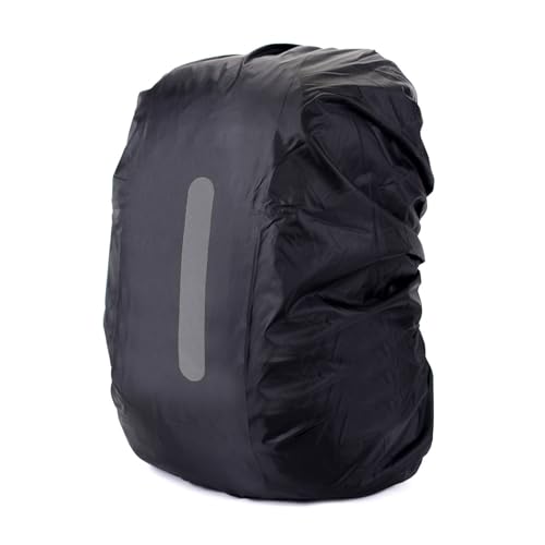 Rucksack Regen mit reflektierenden Streifen, Rucksackabdeckungen für Outdoor, Wandern, Klettern, staubdichte Abdeckungen, Schwarz von Fhsqwernm