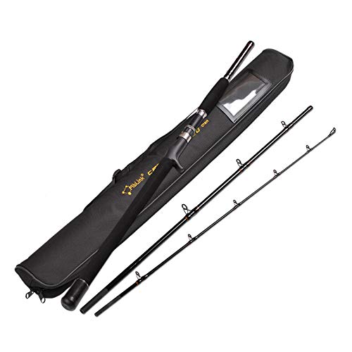 Tragbare Salzwasser Offshore schwere 3-teilige Reise Graphit Baitcasting Angelruten Casting Boot Jiggen Trolling konventionelle Ruten mit Rutentasche (3-teilig 1,8 m schwer) von Fiblink