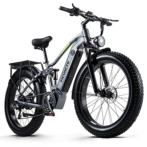 Ficyacto Elektrofahrrad 26 Zoll Pedelec E-Mountainbike E-Bike Herren Damen mit 48V17.5AH Akku,Shimano 8 Gang,Doppelscheibenbremse (RX80) von Ficyacto