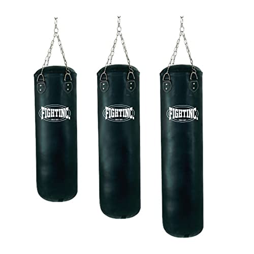 Fightinc. Boxsack Classic 80, 100, 120, 150, 180 cm - GEFÜLLT Sandsack Boxen Training Kickboxen Punch Bag für Erwachsene & Jugendliche. Inkl. Kette u. Karabiner (100) von Fightinc.