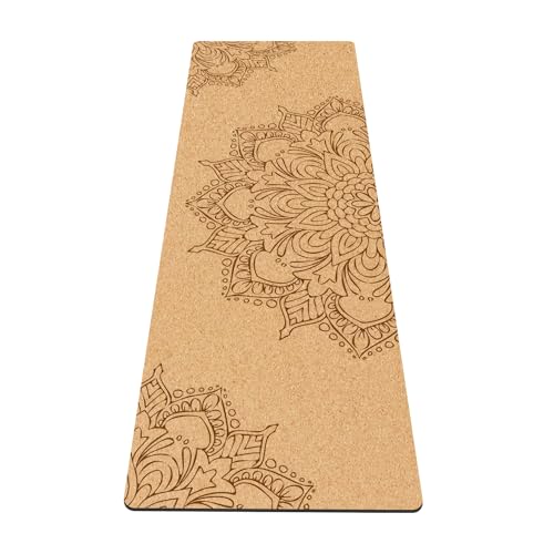 Fiita Premium Yogamatte Kork rutschfest: aus Naturkautschuk rutschfest & Kork, natürlich & nachhaltig, großzügige Maße (183x61x0,5cm), natürliche Yogamatte rutschfest Yoga Matte von Fiita