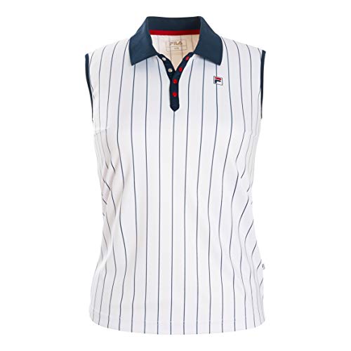 Fila Damen, Pia American Polo Weiß, Blau, L Oberbekleidung, L von FILA