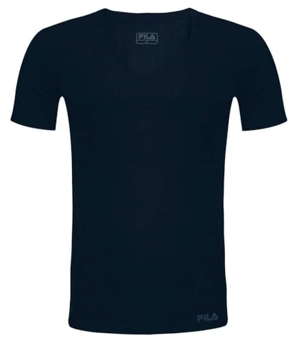 Fila Herren T-Shirt Mit V-Ausschnitt FU5001 Man V-Neck Undershirt 321 L, 321 Navy, L, FU5001 von FILA