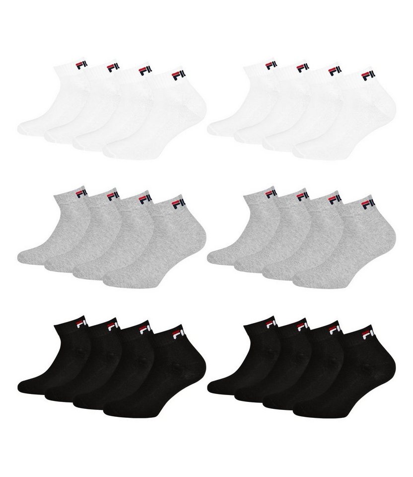 Fila Sportsocken Quarter Socken (12-Paar) mit weichem Rippbündchen von Fila