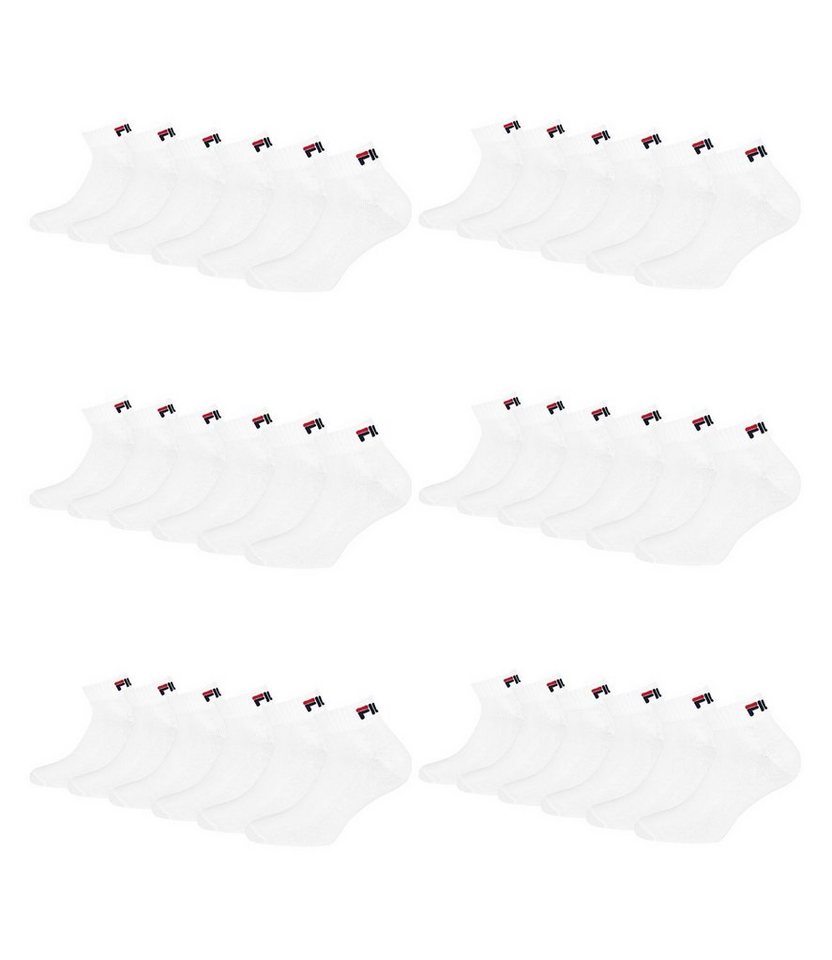 Fila Sportsocken Quarter Socken (18-Paar) mit weichem Rippbündchen von Fila