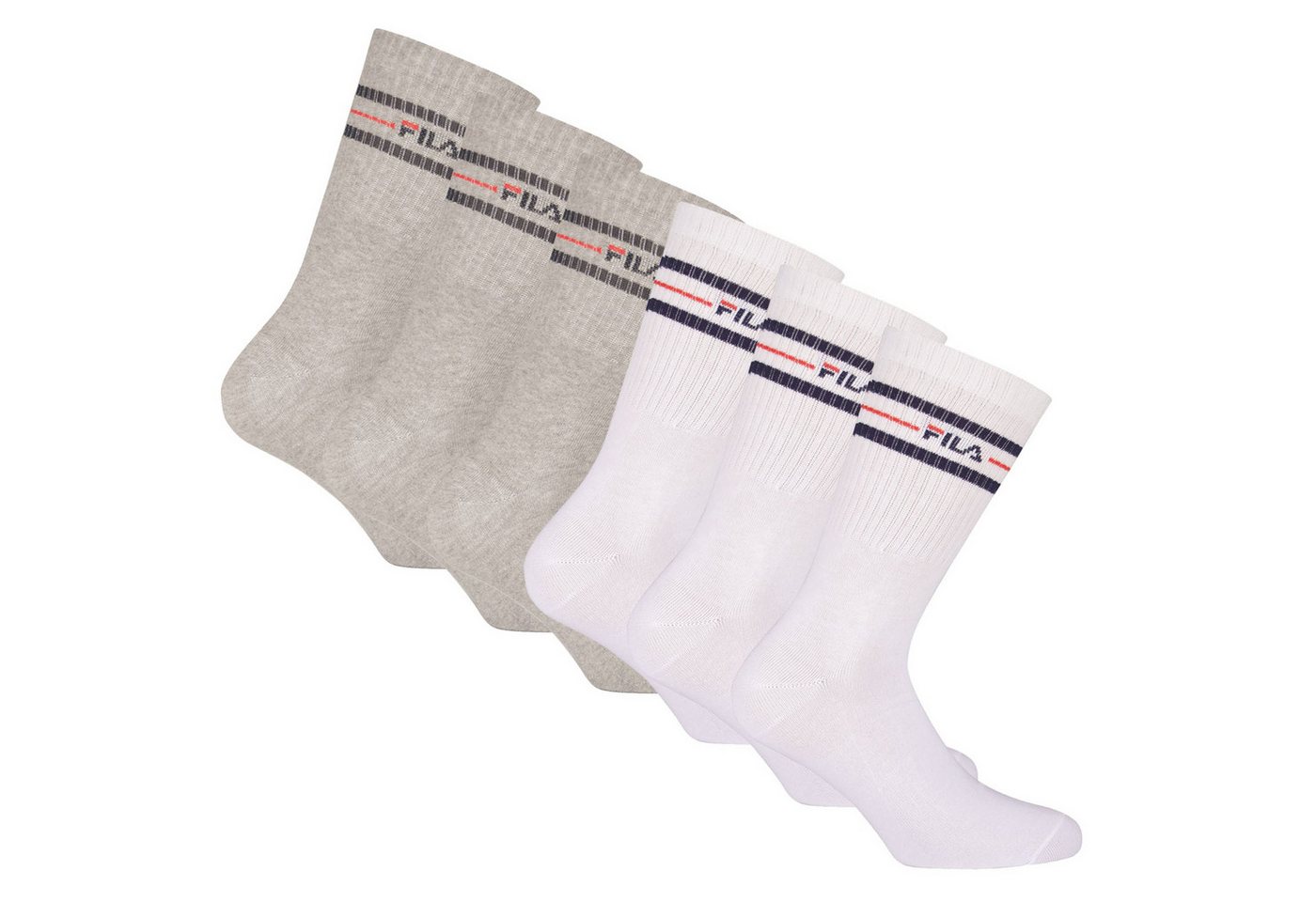 Fila Sportsocken Unisex Socken, 6er Pack - Crew Socks, Strümpfe, (Packung, 6er Pack) Fila Sportsocken Unisex Socken, 6er Pack - Crew Socks, Strümpfe, (Packung, 6er Pack) von Fila