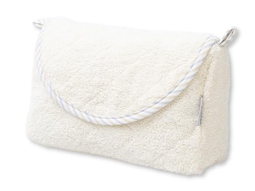 Filet - Clutch mit Klappe und Reißverschluss, aus Baumwollfrottee, Wasserabweisende Innenseite, Abmessungen 21 x 13 x 7 cm, Made in Italy, Farbe Elfenbein, beige, Clutch aus gestepptem Frottee, Filet - Clutch mit Klappe und Reißverschluss, aus Baumwollfrottee, Wasserabweisende Innenseite, Abmessungen 21 x 13 x 7 cm, Made in Italy, Farbe Elfenbein, beige, Clutch aus gestepptem Frottee, von Filet