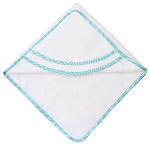 Filet - Dreieckiger Bademantel für Babys zum Besticken | Kapuze und herzförmige Tasche aus anpassbarem Aida-Canvas | Weiße und blaugrün Farbe, 0-12 Monate, 300 g Filet - Dreieckiger Bademantel für Babys zum Besticken | Kapuze und herzförmige Tasche aus anpassbarem Aida-Canvas | Weiße und blaugrün Farbe, 0-12 Monate, 300 g von Filet