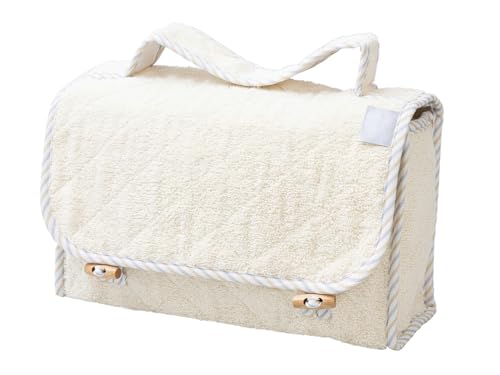 Filet - Kulturbeutel aus Baumwoll-Frottee mit wasserdichtem Innenfutter | Kulturbeutel | Dim 28 x 17 x 10 cm | Made in Italy, Elfenbein, Kosmetiktasche aus Frottee, elfenbeinfarben, gesteppt, Filet - Kulturbeutel aus Baumwoll-Frottee mit wasserdichtem Innenfutter | Kulturbeutel | Dim 28 x 17 x 10 cm | Made in Italy, Elfenbein, Kosmetiktasche aus Frottee, elfenbeinfarben, gesteppt, von Filet