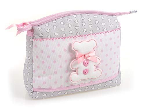 Filet - Tasche mit Reißverschluss für Babyhygieneprodukte, Größe 23x19x10 cm, Made in Italy, Farbe Grau und Rosa Filet - Tasche mit Reißverschluss für Babyhygieneprodukte, Größe 23x19x10 cm, Made in Italy, Farbe Grau und Rosa von Filet