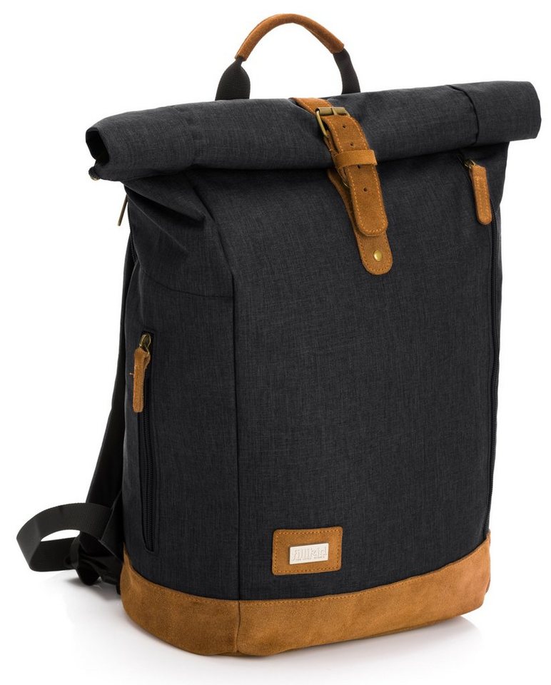 Fillikid Wickelrucksack Berlin, schwarz melange, inkl. Wickelauflage von Fillikid