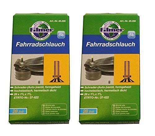 FILMER 4 x Fahrradschlauch 28 x 1 3/8 x 1 5/8 Schrader-(Auto-) ventil, 37-622 … von FILMER