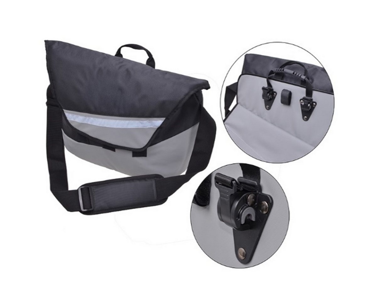 Filmer Fahrradtasche Business Gepäckträger-Tasche + Notebook-Fach Grau, Seiten-Tasche Bike Case wasserabweisend Fahrrad-Tasche auch für E-Bike von Filmer